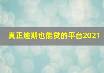 真正逾期也能贷的平台2021