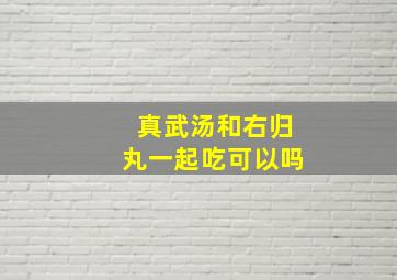 真武汤和右归丸一起吃可以吗