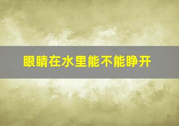 眼睛在水里能不能睁开