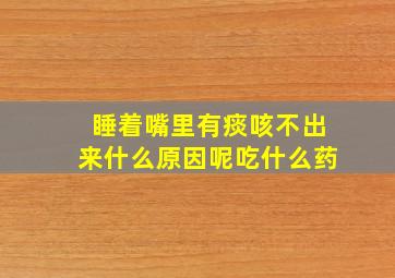 睡着嘴里有痰咳不出来什么原因呢吃什么药