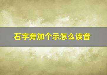 石字旁加个示怎么读音