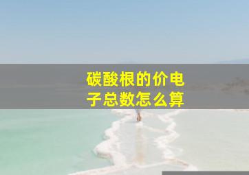 碳酸根的价电子总数怎么算