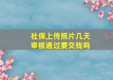 社保上传照片几天审核通过要交钱吗