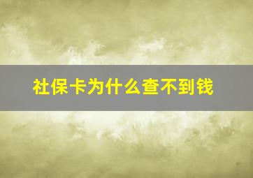 社保卡为什么查不到钱