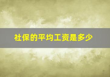 社保的平均工资是多少