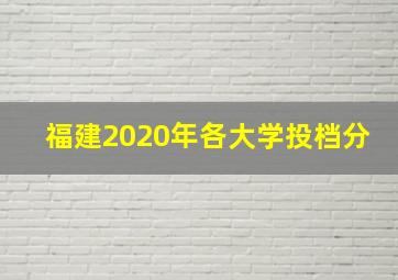 福建2020年各大学投档分