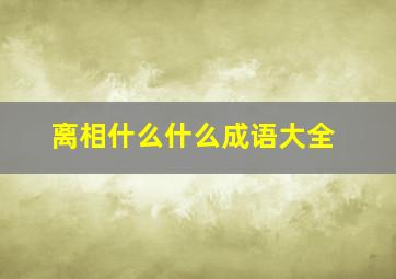 离相什么什么成语大全