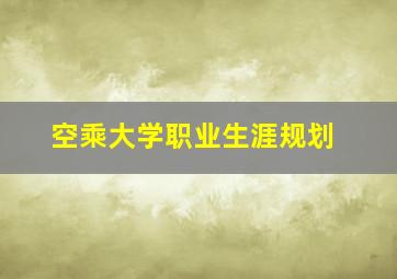 空乘大学职业生涯规划