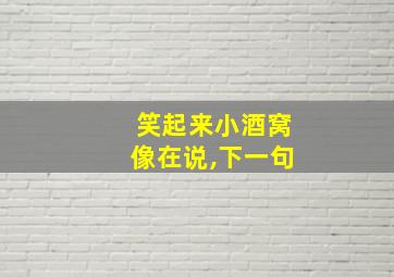 笑起来小酒窝像在说,下一句