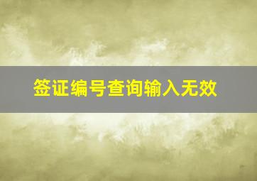 签证编号查询输入无效