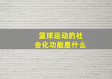 篮球运动的社会化功能是什么