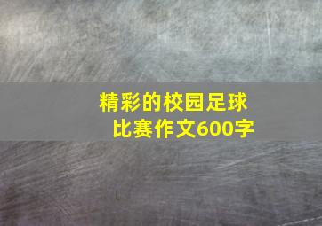 精彩的校园足球比赛作文600字