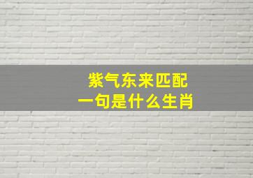 紫气东来匹配一句是什么生肖