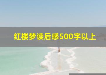 红楼梦读后感500字以上