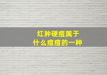 红肿硬痘属于什么痘痘的一种