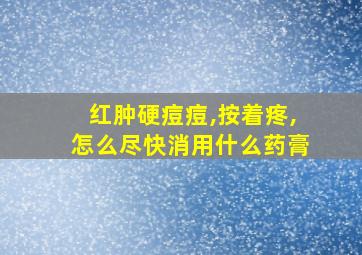 红肿硬痘痘,按着疼,怎么尽快消用什么药膏