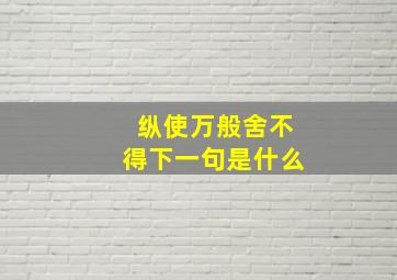 纵使万般舍不得下一句是什么