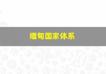 缅甸国家体系