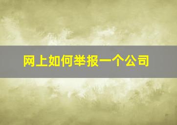 网上如何举报一个公司