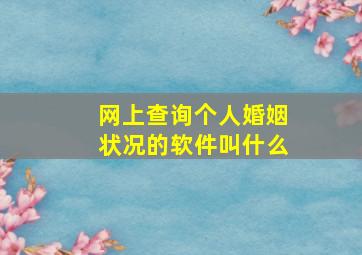 网上查询个人婚姻状况的软件叫什么