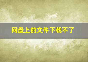 网盘上的文件下载不了