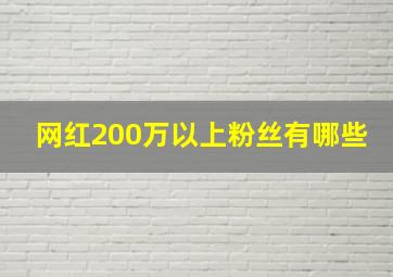 网红200万以上粉丝有哪些