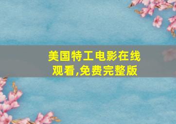 美国特工电影在线观看,免费完整版