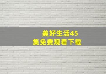 美好生活45集免费观看下载