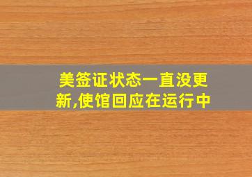 美签证状态一直没更新,使馆回应在运行中