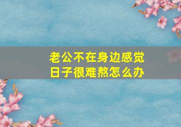 老公不在身边感觉日子很难熬怎么办