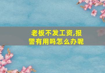 老板不发工资,报警有用吗怎么办呢