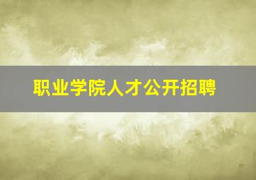 职业学院人才公开招聘