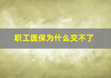 职工医保为什么交不了