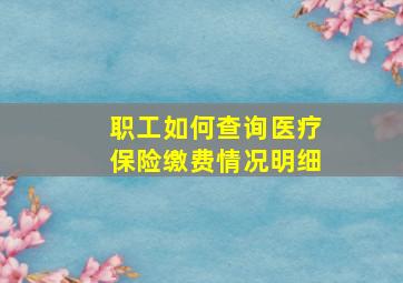 职工如何查询医疗保险缴费情况明细