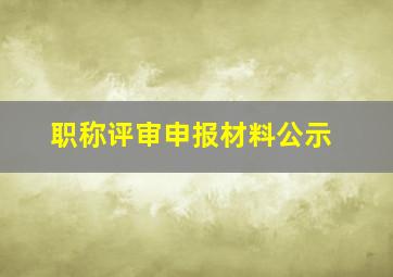 职称评审申报材料公示