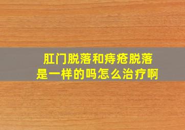 肛门脱落和痔疮脱落是一样的吗怎么治疗啊