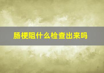 肠梗阻什么检查出来吗