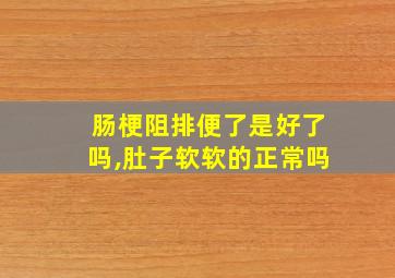 肠梗阻排便了是好了吗,肚子软软的正常吗