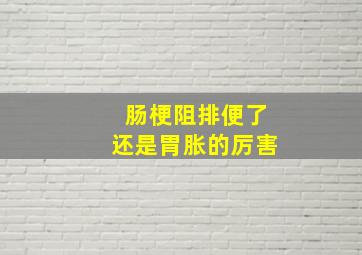 肠梗阻排便了还是胃胀的厉害