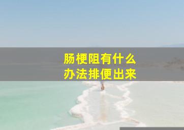 肠梗阻有什么办法排便出来