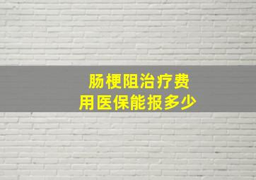 肠梗阻治疗费用医保能报多少