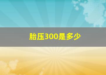 胎压300是多少