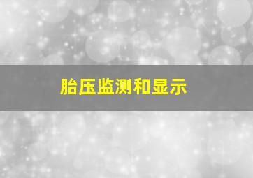 胎压监测和显示