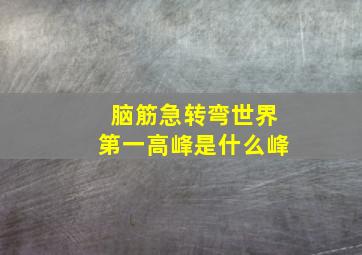 脑筋急转弯世界第一高峰是什么峰