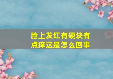 脸上发红有硬块有点痒这是怎么回事