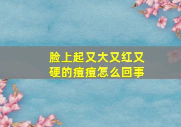 脸上起又大又红又硬的痘痘怎么回事