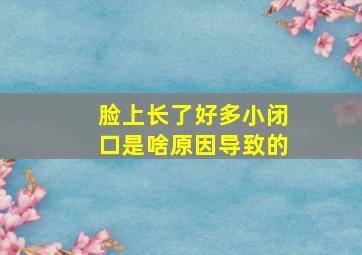 脸上长了好多小闭口是啥原因导致的