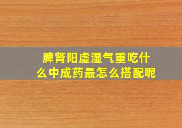 脾肾阳虚湿气重吃什么中成药最怎么搭配呢