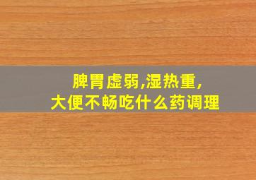 脾胃虚弱,湿热重,大便不畅吃什么药调理