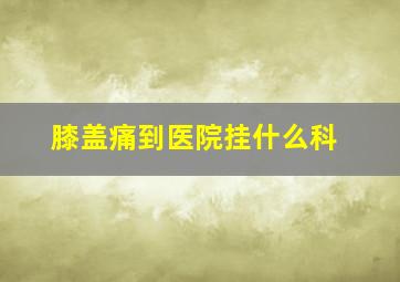 膝盖痛到医院挂什么科